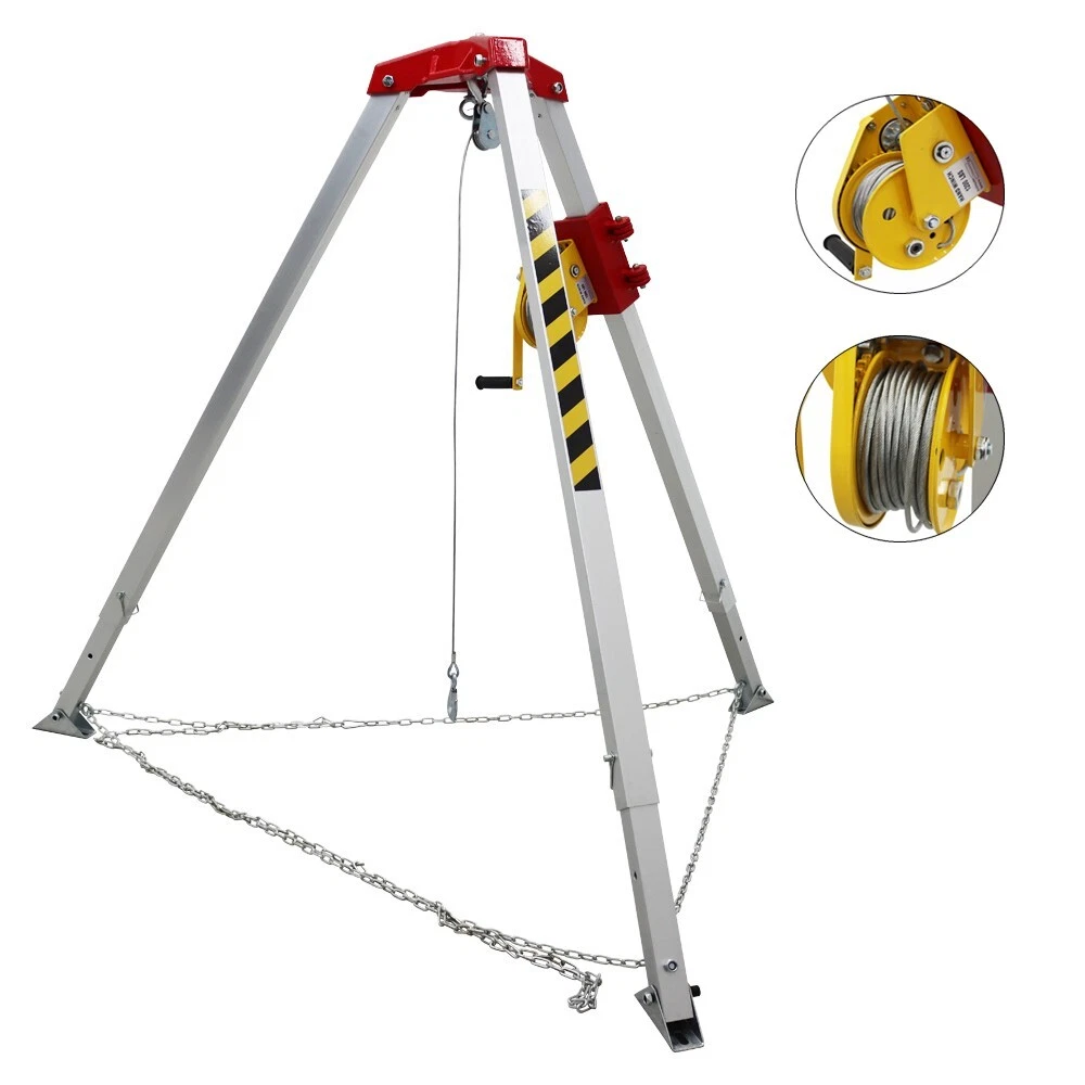 Confined Space Rescue Tripod in industrial setting